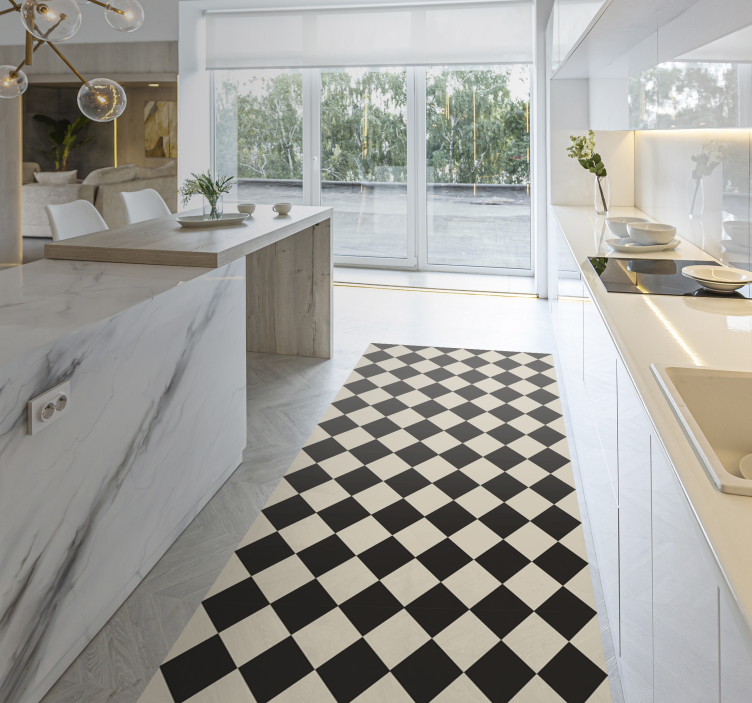 Diamonds Edward modern kitchen vinyl rug - TenStickers