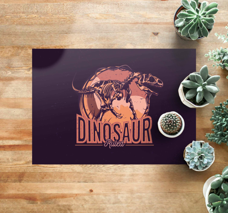 dinosaur ruled bedroom rug - TenStickers