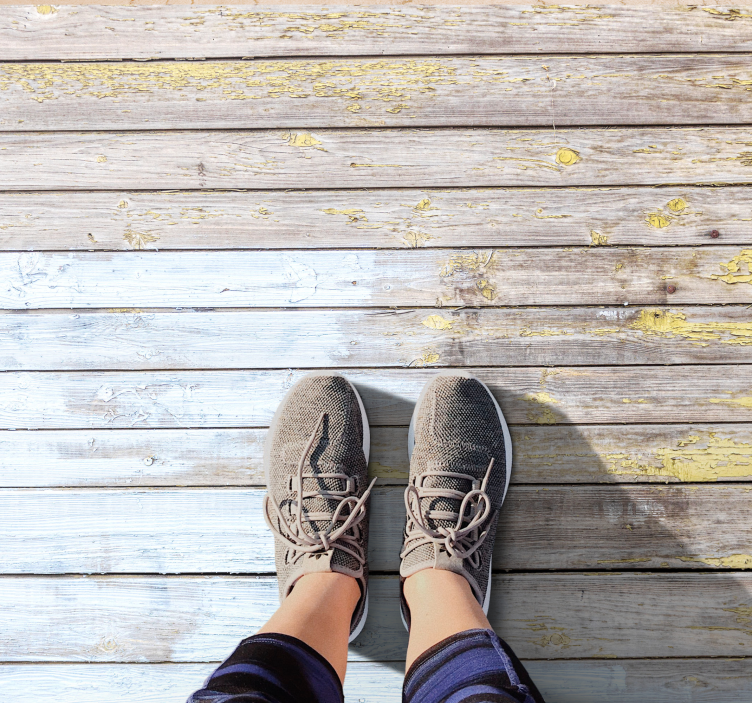 Distressed Plank Surface wood effect vinyl rug - TenStickers