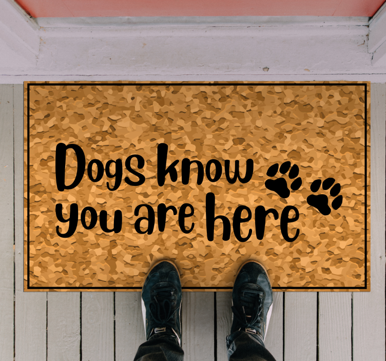 Dogs Welcome Visitors custom rug - TenStickers