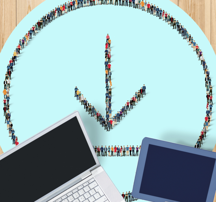 Down loading people Vinyl rug for home office - TenStickers