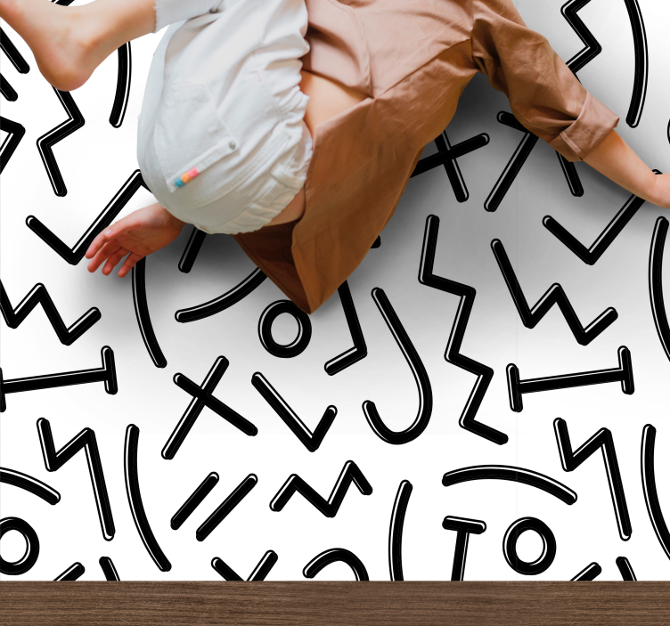 Dynamic Abstract Lines kids vinyl rug - TenStickers