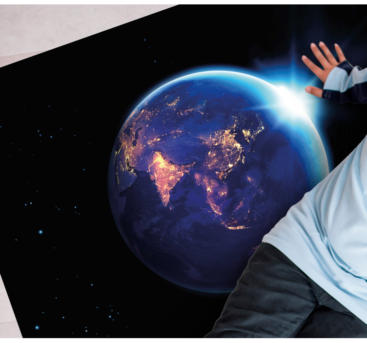 Earth Planet View world map vinyl rug - TenStickers