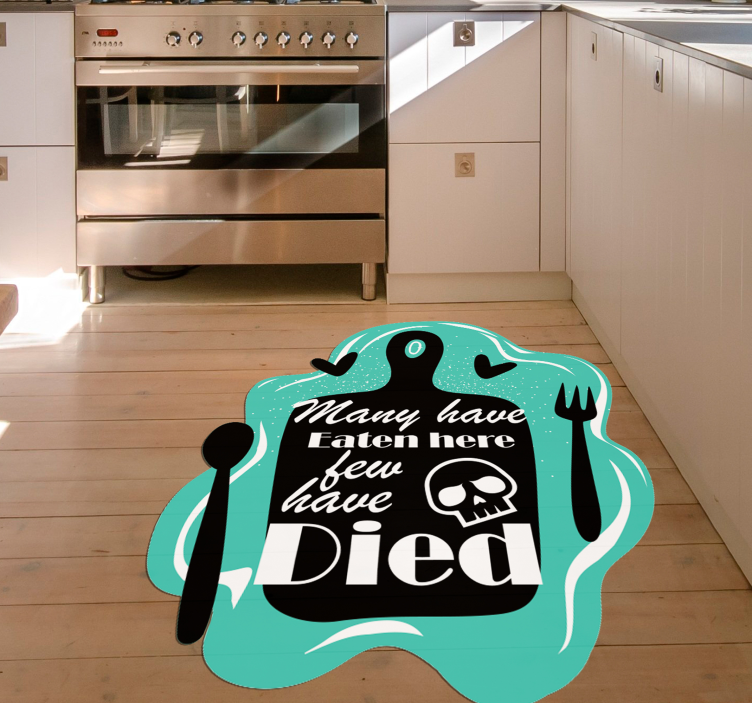 Eaten Here Died custom rug - TenStickers