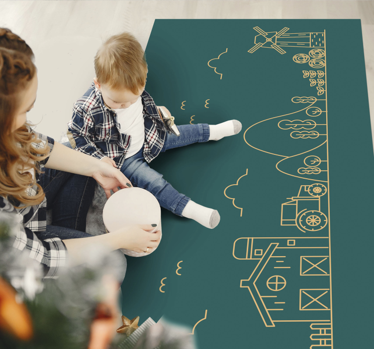 Educational Farm Game game vinyl rug - TenStickers