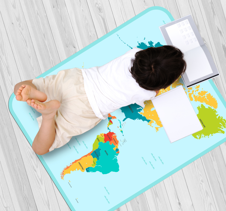 Educational Worldmap world map vinyl rug - TenStickers