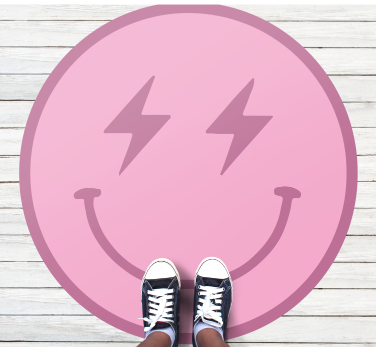 Electrifying smile face teen vinyl rug - TenStickers