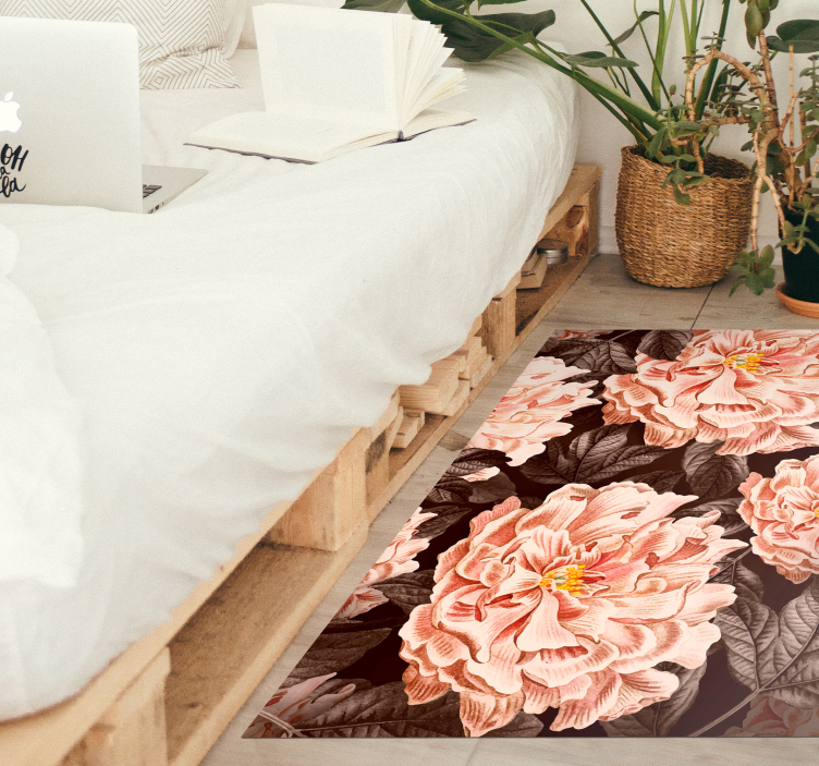 Elegant Blooming Flowers floral vinyl rug - TenStickers