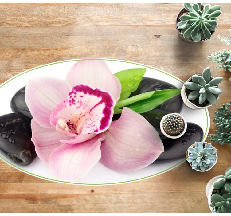 Elegant Orchid Arrangement floral vinyl rug - TenStickers