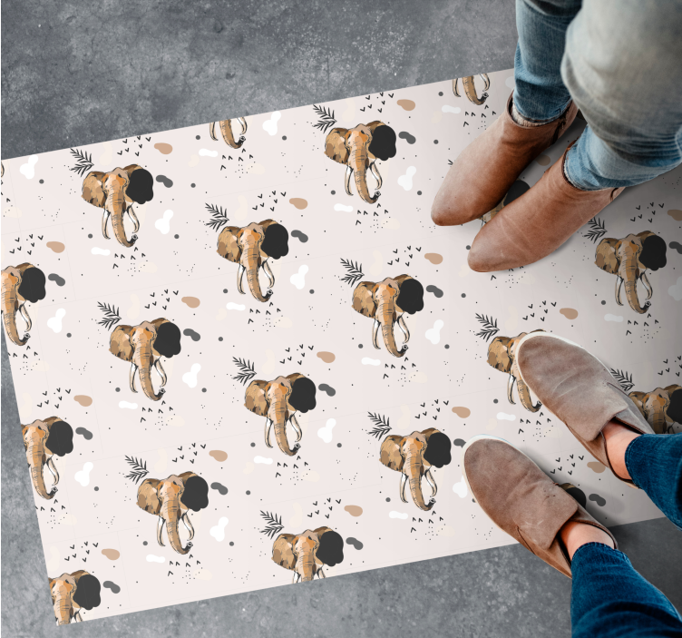 ELEPHANT PATTERN PLAY animal print vinyl rug - TenStickers