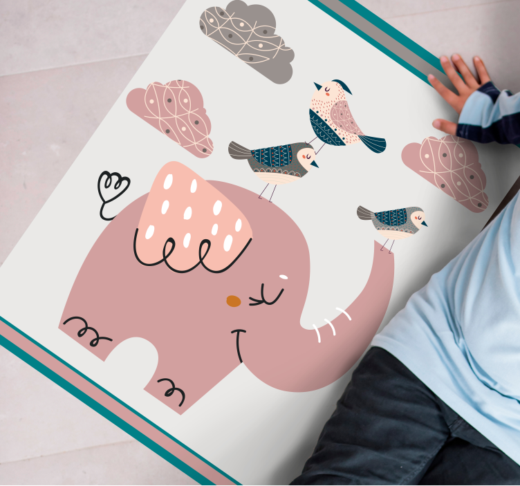 Elephant Playtime playroom carpet - TenStickers
