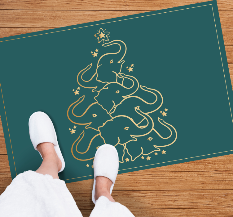 Elephant tree simulation Christmas vinyl rug - TenStickers