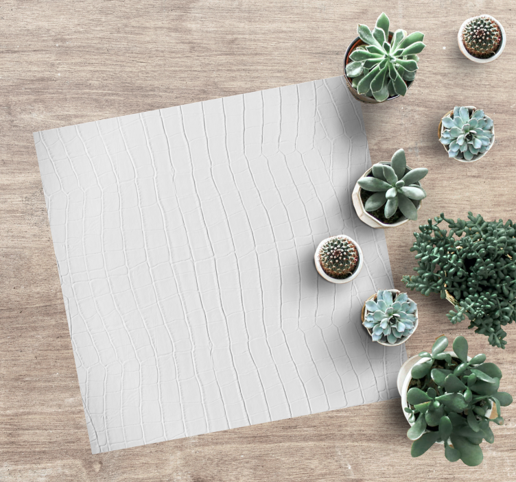 Textured vinyl rug in white crocodile skin - TenStickers