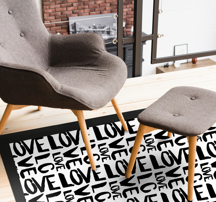Expressive Love Text custom rug - TenStickers