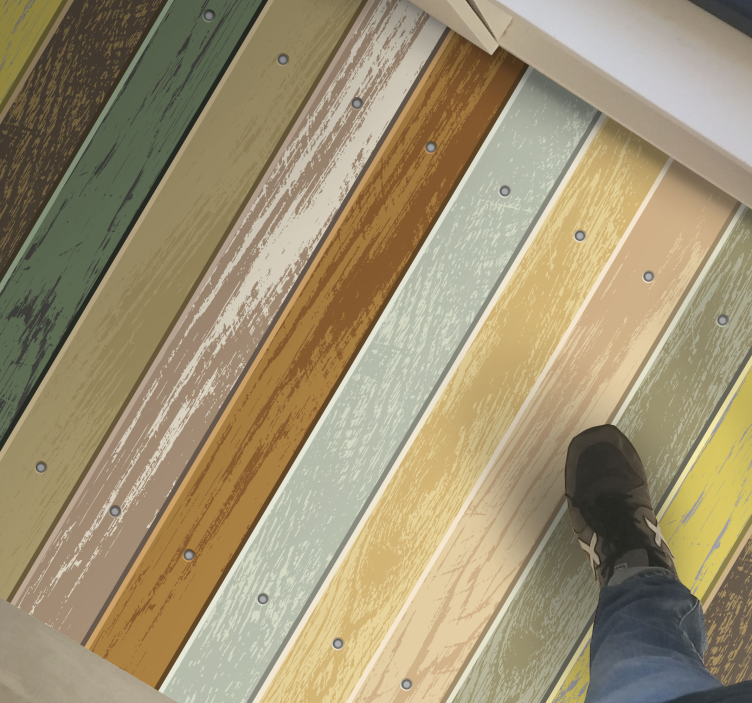 Fading colourful wood hallway runners - TenStickers