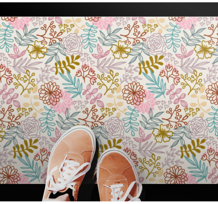 Fantasy minimalistic  floral rug - TenStickers
