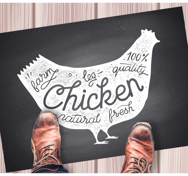 Farm fresh chicken kitchen vinyl rug - TenStickers
