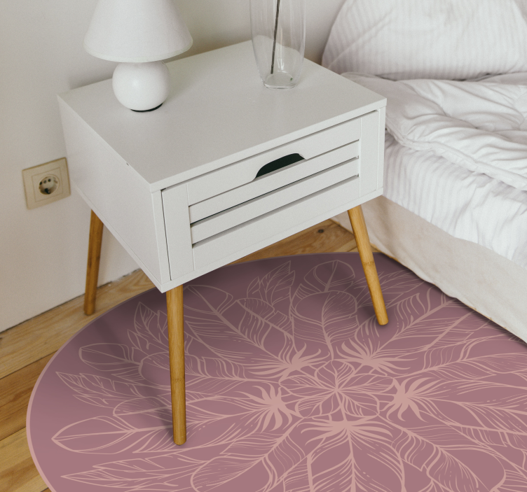 Feather pattern mandala vinyl rug - TenStickers