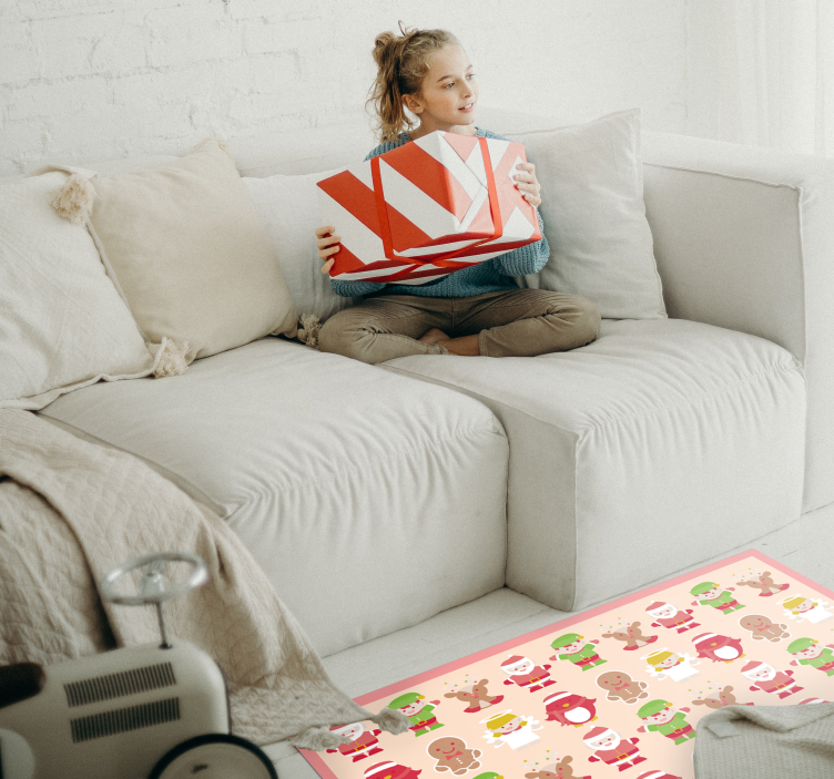 Festive Characters Christmas vinyl rug - TenStickers