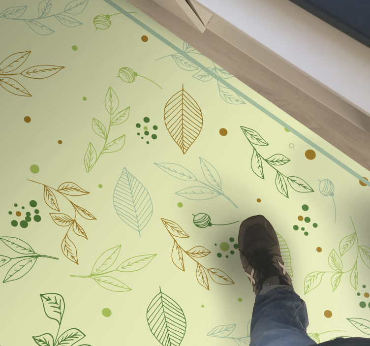 Feuilles desig carpet floral rug - TenStickers