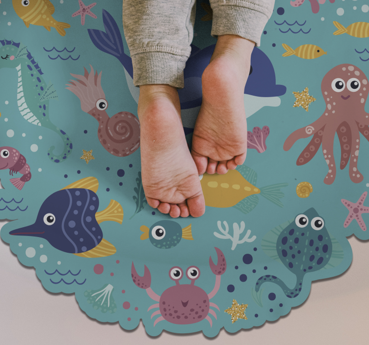 fish illustrations kids rug - TenStickers