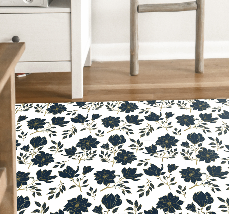 Floral beauty design floral vinyl rug - TenStickers