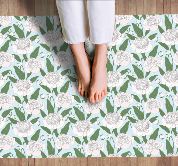 Floral Bloom Elegance floral vinyl rug - TenStickers
