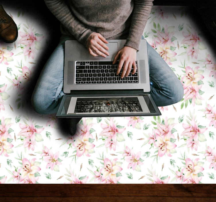 Floral Blossom Elegance floral vinyl rug - TenStickers