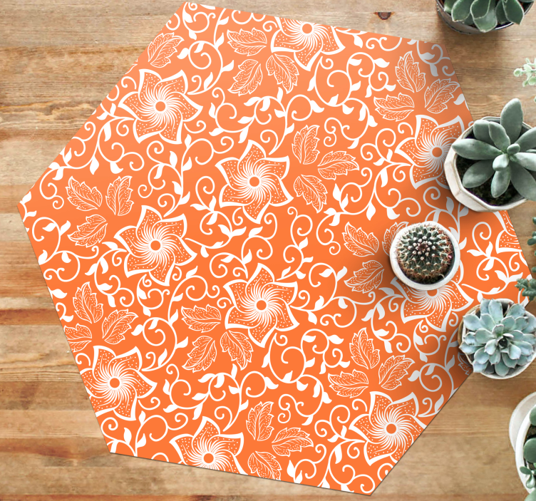 Floral Ornament floral vinyl rug - TenStickers
