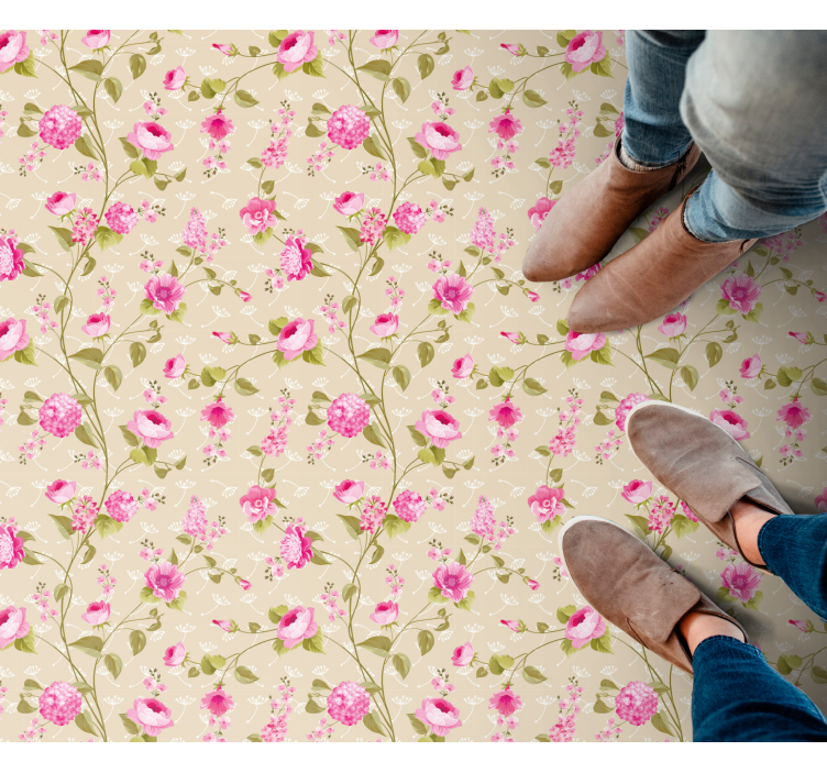 Floral Patterned Surface flower rug - TenStickers