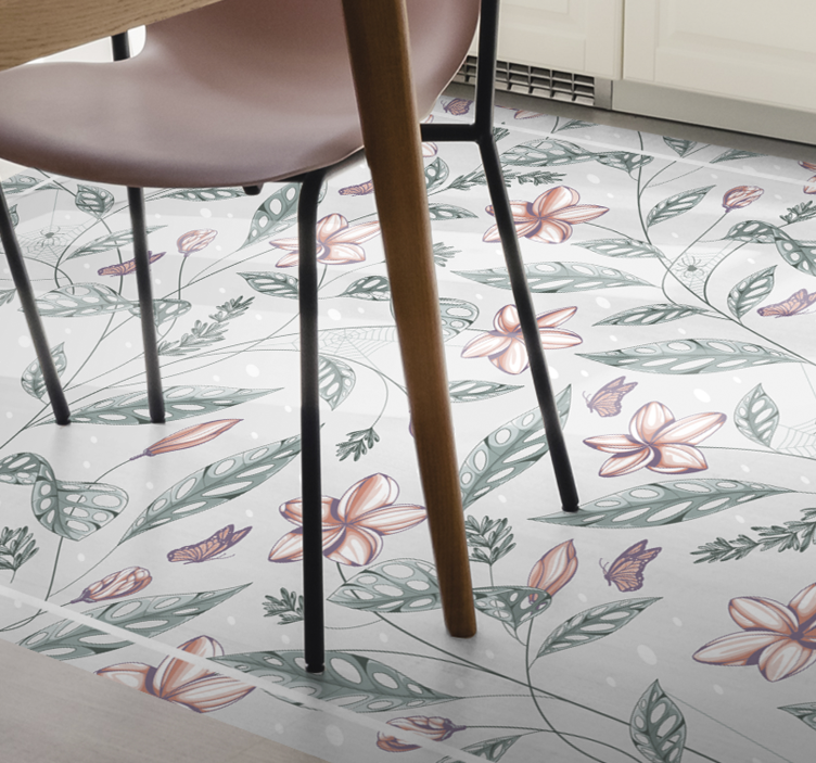 Floral vintage pattern vinyl rug - TenStickers