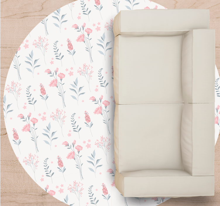 Floral vinyl rug in vibrant floral patterns - TenStickers