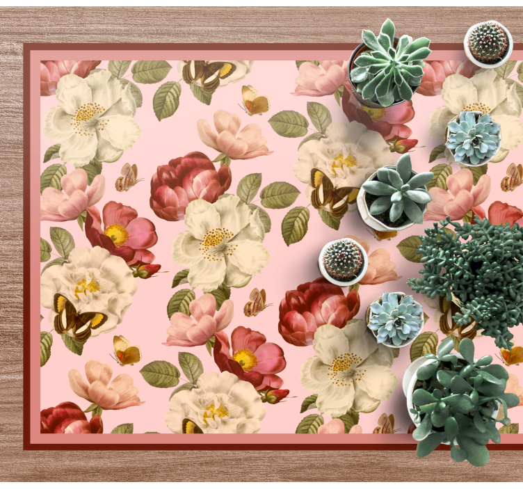 Flowering Blooming Composition floral vinyl rug - TenStickers