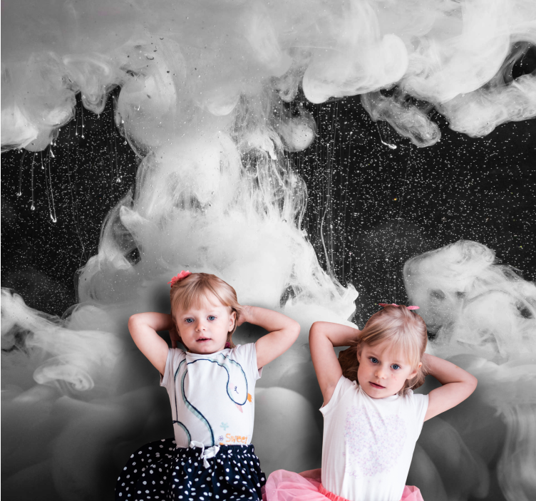 Fluffy Cloud Formation kids vinyl rug - TenStickers