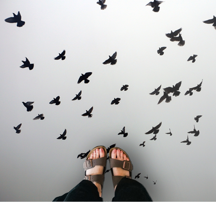 Flying Birds Pattern kids vinyl rug - TenStickers