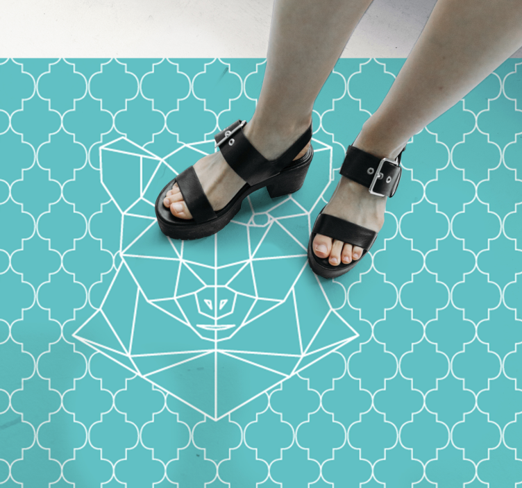 Geometric bear design animal vinyl rug - TenStickers