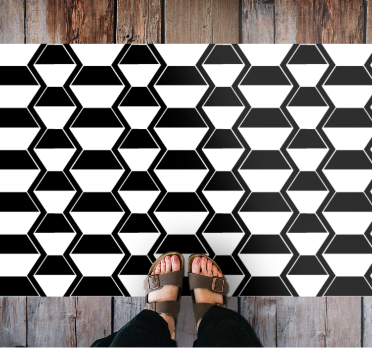 Geometric Black White Pattern geometric rugs - TenStickers