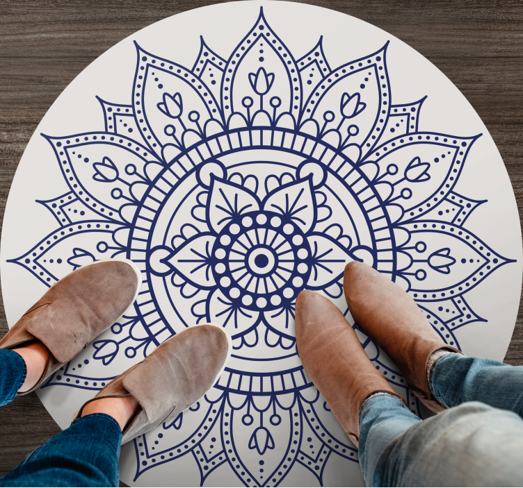 Geometric blue circle triangle star  nordic rug - TenStickers