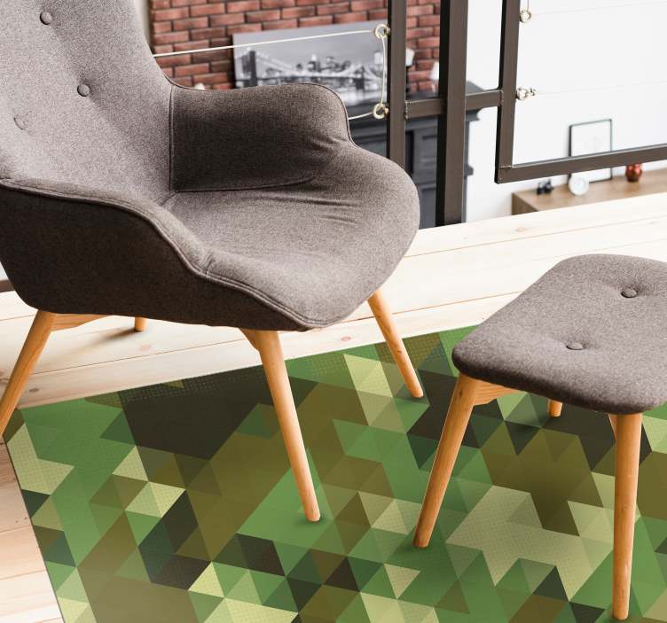 Geometric Camouflage geometric vinyl rug - TenStickers