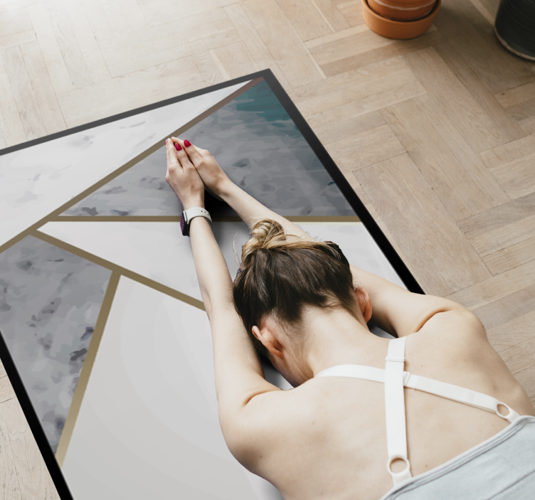 Geometric Marble Accents textured vinyl rug - TenStickers