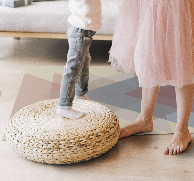 Geometric Overlap geometric vinyl rug - TenStickers