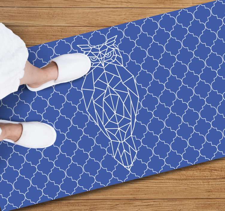 Geometric owl pattern animal vinyl rug - TenStickers