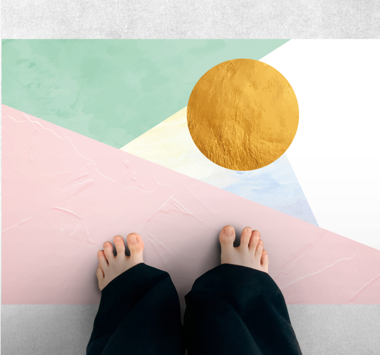 Geometric Pastel Shapes geometric rug - TenStickers
