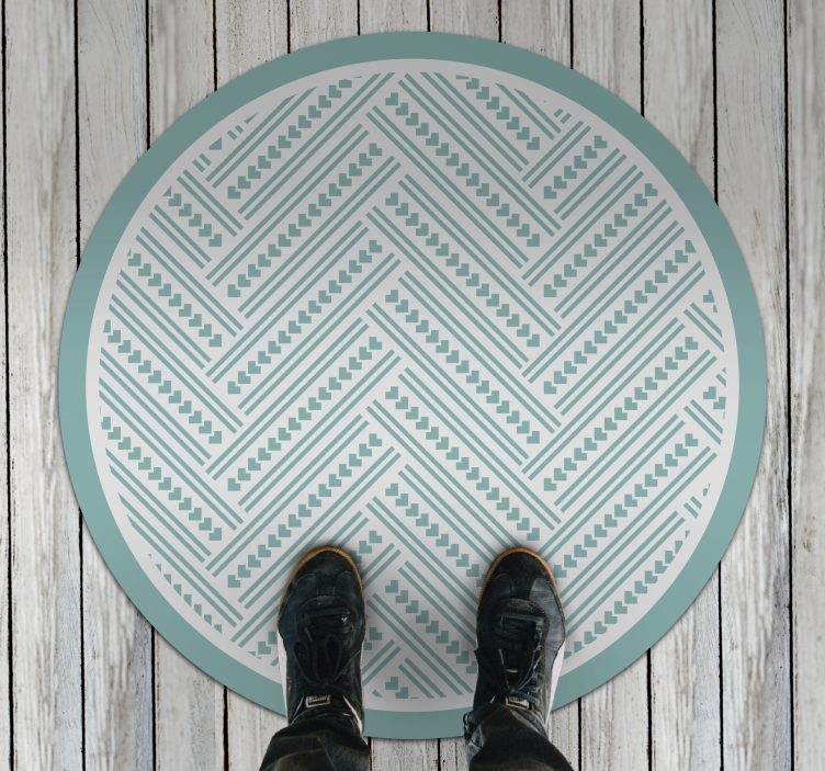 Geometric Pattern Round geometric vinyl rug - TenStickers