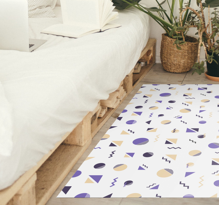 Geometric Shapes Pattern geometric vinyl rug - TenStickers
