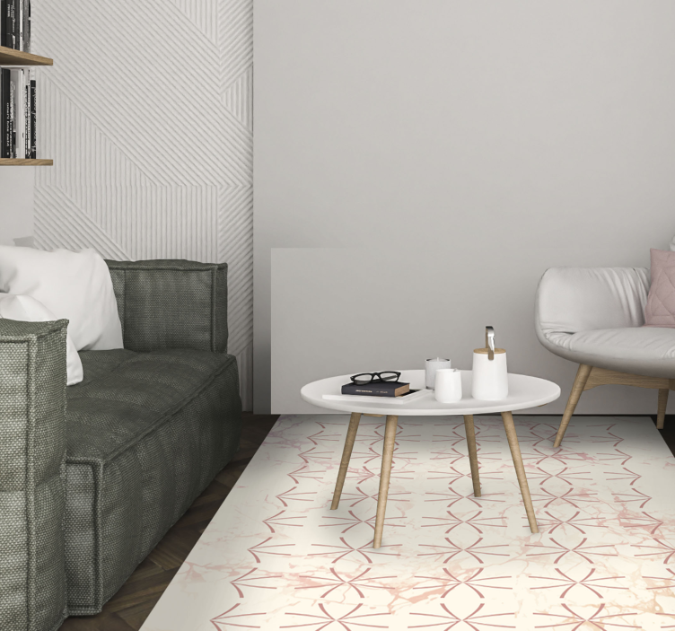 Geometric Star Pattern living room vinyl rug - TenStickers