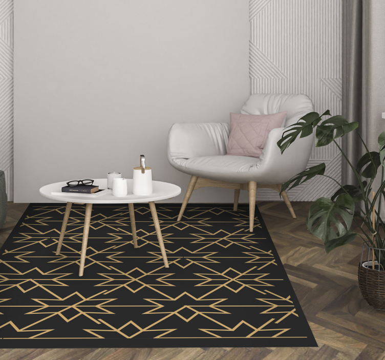 Geometric Starburst geometric vinyl rug - TenStickers