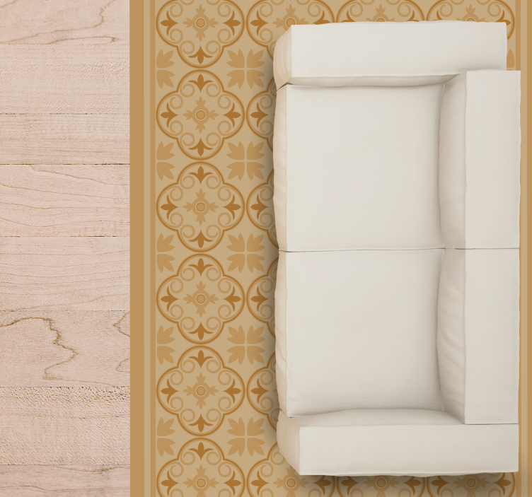 Geometric tile motif living room vinyl rug - TenStickers