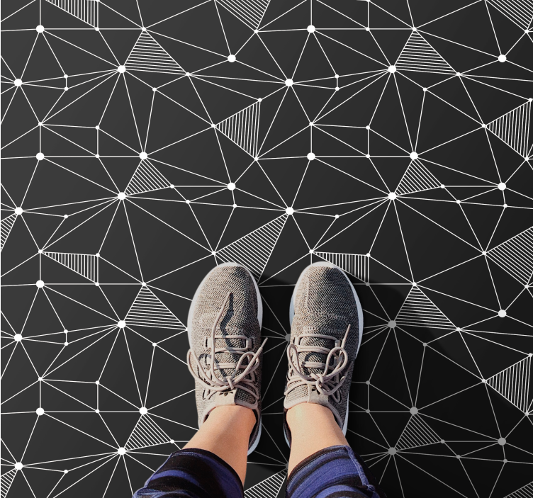Geometric vinyl rug with bold geometric shapes - TenStickers