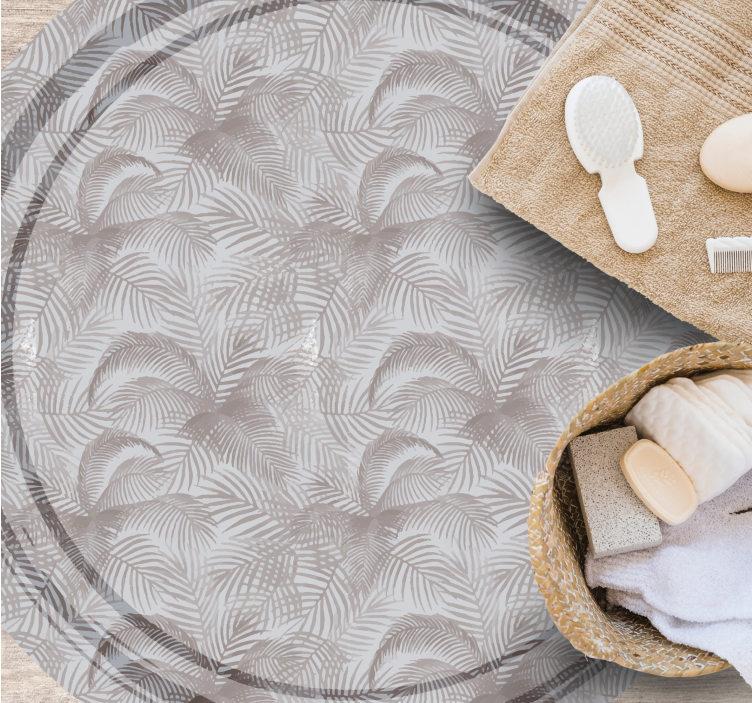 Gray 80's elegant botanical  vintage rug - TenStickers